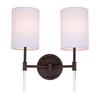 JVI Designs Hudson two light wall sconce - Bronze - 14.75-in x 13.5-in