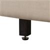 CorLiving Wide-Rectangle Panel Bed - Cream Fabric - Double