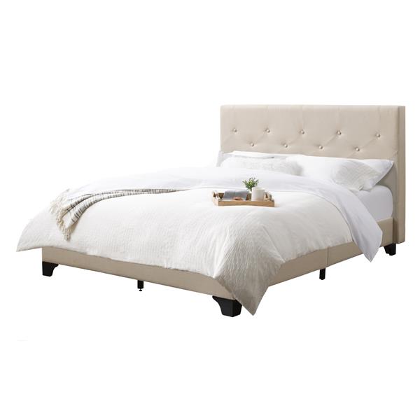Corliving Diamond On Tufted Bed, Fabric King Bed Frame Canada