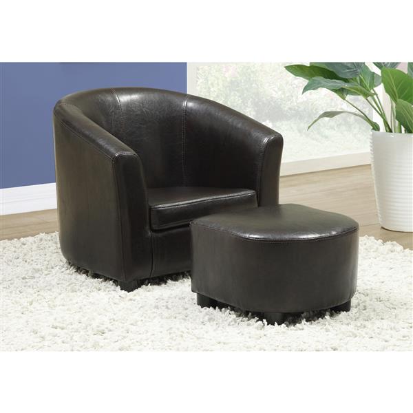 Monarch Kids Faux Leather Chair Set 2, Kids Brown Leather Chair