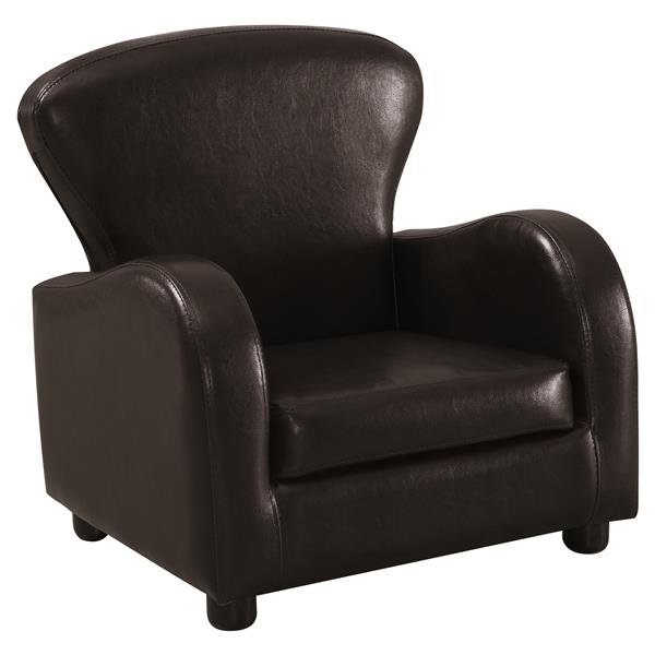 Monarch Kids Faux Leather Chair Dark, Toddler Faux Leather Chair