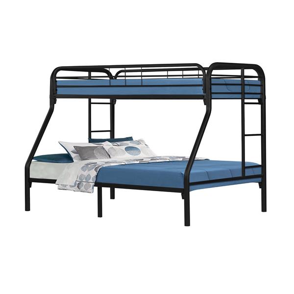 Monarch Bunk Bed Twin Black Metal, Full Size Bottom Twin Top Bunk Beds
