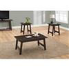 Monarch Wood Table Set - 3 Pieces - Cappuccino