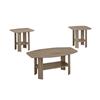 Monarch Wood Table Set - 3 Pieces - Dark Taupe