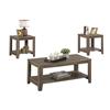 Monarch Wood Table Set - 3 Pieces - Dark Taupe