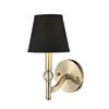 Golden Lighting Waverly 1 Light Wall Sconce in Aged Brass with Tuxedo Shade