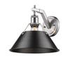 Golden Lighting Orwell 1 Light Wall Sconce in Pewter with Black Shade