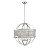 Golden Lighting Colson 6 Light Chandelier with Shade - 60W - Pewter