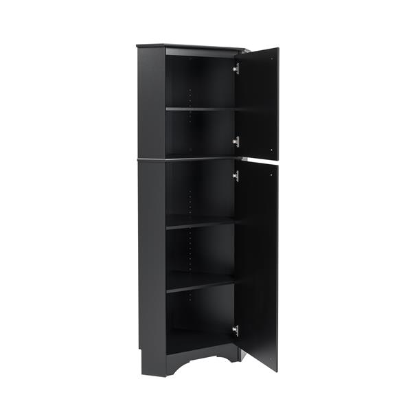 Prepac Elite Tall 2 Door Corner Storage Cabinet Black 29 In X 72 In Lowe S Canada