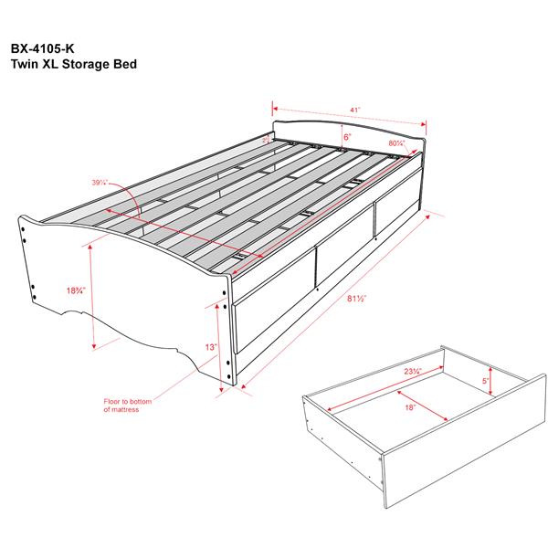 Prepac Twin Xl Mate S Platform Storage, Twin Xl Bed Frame With Storage Canada