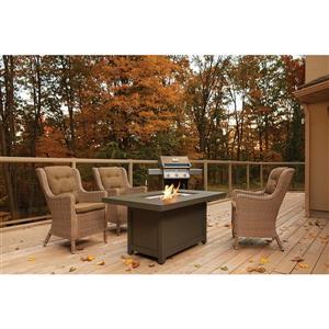 Napoleon Hamptons Rectangle Fire Pit - 52-in x 25-in - Aluminum - Gray |  Lowe's Canada