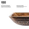VIGO Glass Vessel Bathroom Sink & Waterfall Faucet - Nickel