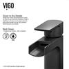 VIGO Ileana Single Hole Bathroom Faucet - 1 Handle - Matte Black