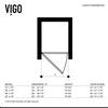 VIGO Tempo Frameless Shower Door - 24-in x 22-in x 70-in - Clear Glass
