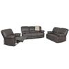 CorLiving Bonded Leather Power Recliner Sofa Set 3pc - Grey