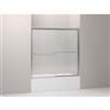 KOHLER Fluence Shower Door - 59.4-in x 58.4-in - Glass - Nickel