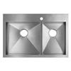 KOHLER Vault Drop-in Double Kitchen Sink - 33-in - Silver
