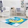 La Dole Rugs® Kids Owls and Sky Theme Area Rug - 5' 2-in x 7' 3-in - Blue