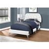 Monarch Bed White Leather Look with Chrome Legs - Twin Size