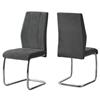 Monarch Dining Chairs Dark Grey Velvet and Chrome - 39-in - Set of 2