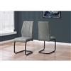 Monarch Dining Chairs Grey Fabric and Black Metal - 39-in H - Set of 2