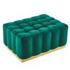 !nspire Velvet Ottoman with Gold Base - 36-in x 36-in - Green