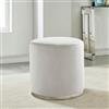 !nspire Ottoman with Silver Base - 18-in - Ivory