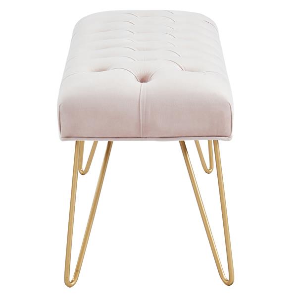 Nspire Upholstered Velvet Bench 46 In, Pink Bench For Vanity