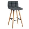 WHI Fabric/Solid Wood Counter Stool - Charcoal - Set of 2