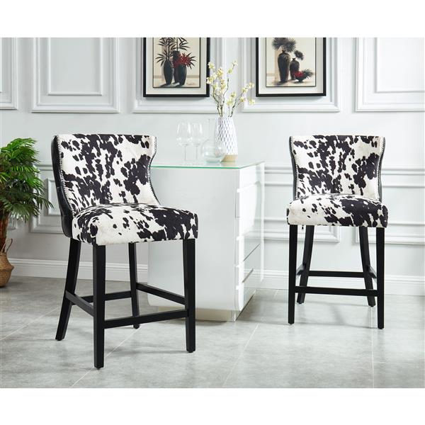 Nspire Faux Cowhide Counter Stool, Faux Cowhide Bar Stools