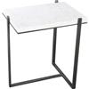 Notre Dame Design Hyder Accent Table - 15-in x 22-in- Aluminum - White/Gray