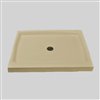 The Marble Factory Double Shower Base with Centre Drain - 48-inx 34-in - Solid Bone