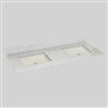 The Marble Factory 61-in x 22-in Bathroom Vanity Top with Double Square Sinks - Willow Mist