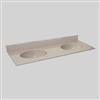 The Marble Factory 61-in x 22-in Bathroom Vanity Top with Integral Double Sinks - Irish Cream
