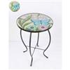 Hi-Line Gift Ltd. Floral Glass Butterfly Garden Table - 21""