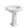 Whitehaus Collection Pedestal Bathroom Sink with Overflow - 27.5-in - White