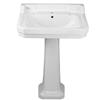 Whitehaus Collection Pedestal Bathroom Sink with Overflow - 23.5-in - White