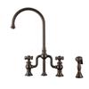 Whitehaus Collection Bridge Faucet with Side Spray - Bronze