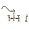 Whitehaus Collection Bridge Faucet with Side Spray - Nickel