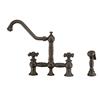 Whitehaus Collection Bridge Kitchen Faucet with Side Spray - Bronze