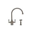 Whitehaus Collection Kitchen Faucet with Matching Side Spray - Nickel