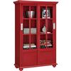 "Ameriwood Home Aaron Lane Bookcase with Sliding Glass Doors - 51"" - Red"
