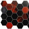 Dundee Deco PVC 3D Wall Panel Black and Red Mosaic - 3.2' x 1.6'