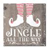 Ready2HangArt Wall Art Jingle all the Way Canvas 20-in x 20-in - Brown