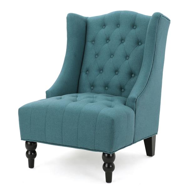 Back Fabric Accent Chair Turquoise, Patterned Accent Chairs Canada