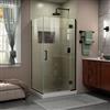DreamLine Unidoor-X Shower Enclosure - 3 Glass Panels - 30.38-in x 30-in x 72-in - Satin Black