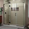 DreamLine Unidoor-X Glass Shower Enclosure - 4-Panel - 70-in x 34.38-in x 72-in - Satin Black
