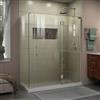 DreamLine Unidoor-X Shower Enclosure - 4 Glass Panels - 57.5-in x 72-in - Brushed Nickel