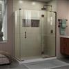 DreamLine Unidoor-X Shower Enclosure - 4-Panel - 59.5-in x 30.38-in x 72-in - Oil Rubbed Bronze