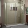 DreamLine Unidoor-X Glass Shower Enclosure - 4-Panel - 64-in x 34.38-in x 72-in - Brushed Nickel